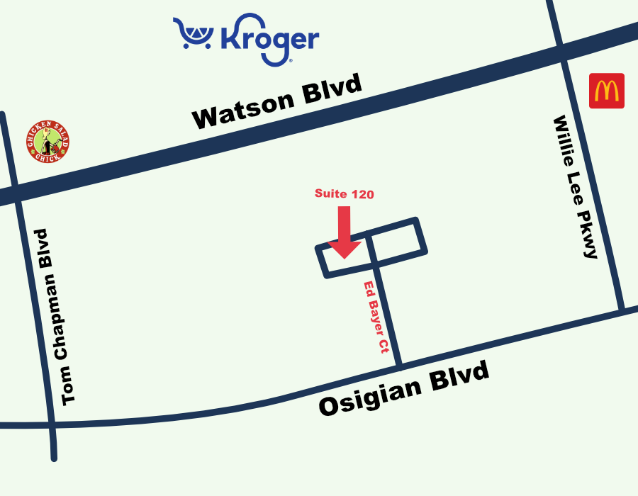 A map of our Warner Robins location.